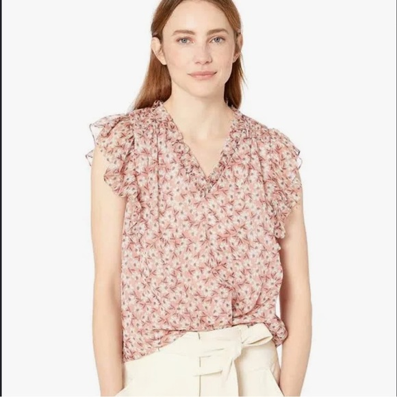 Rebecca Taylor Lucia Silk Blend Floral Blouse - Picture 3 of 11